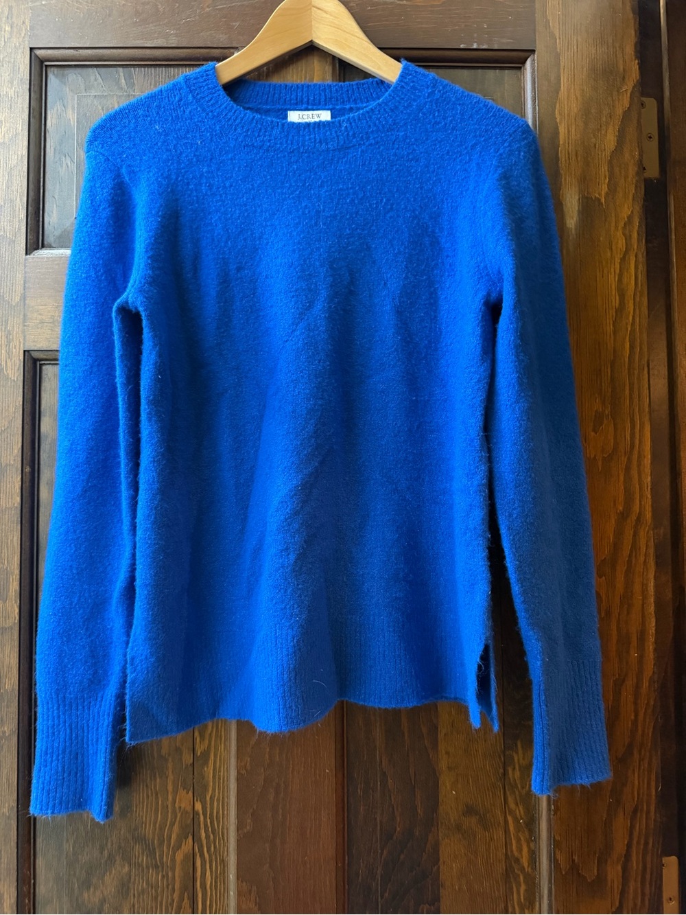 J. Crew Electric Blue Crewneck Cashmere Blend Sweater